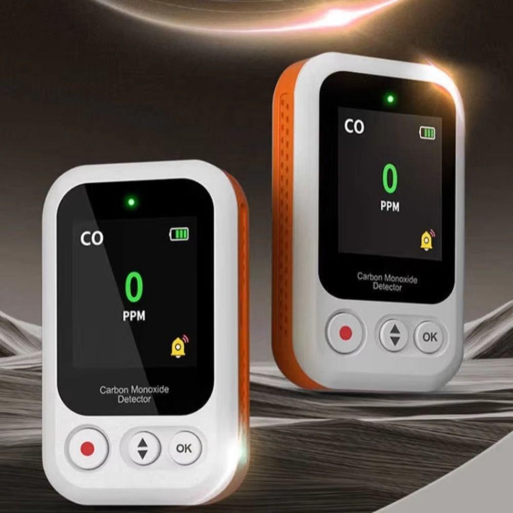 Rechargeable CO Detector Alarm High Definition Air Quality Monitor Carbon Monoxide Detector  Garage