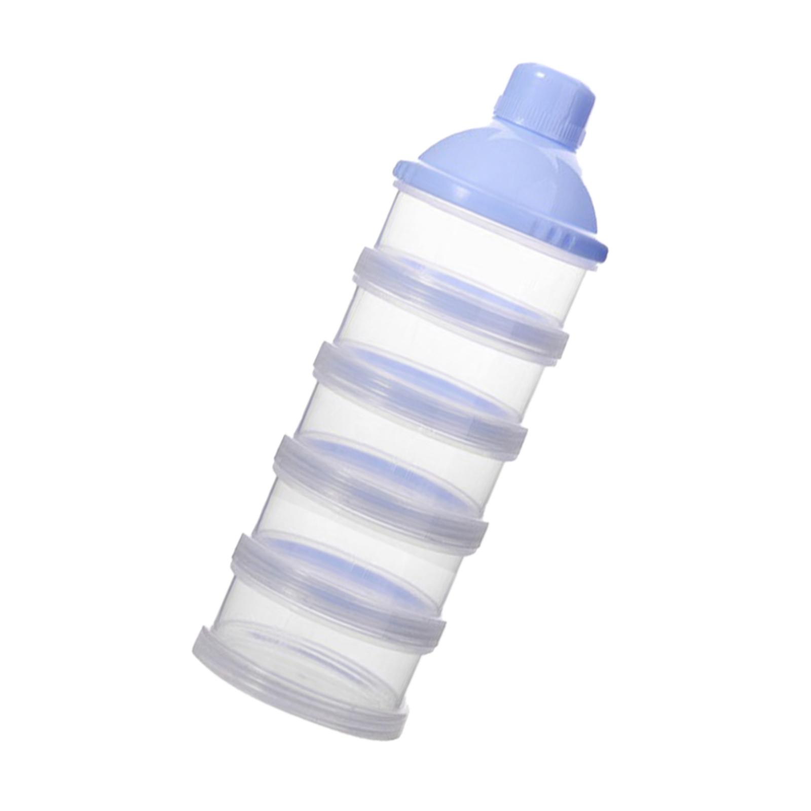 

Диспенсер для дитячої суміші з 4/5 окремими секціями Контейнер для зберігання дитячого харчування Герметичний Контейнер для дитячої молочної суміші 5 синій