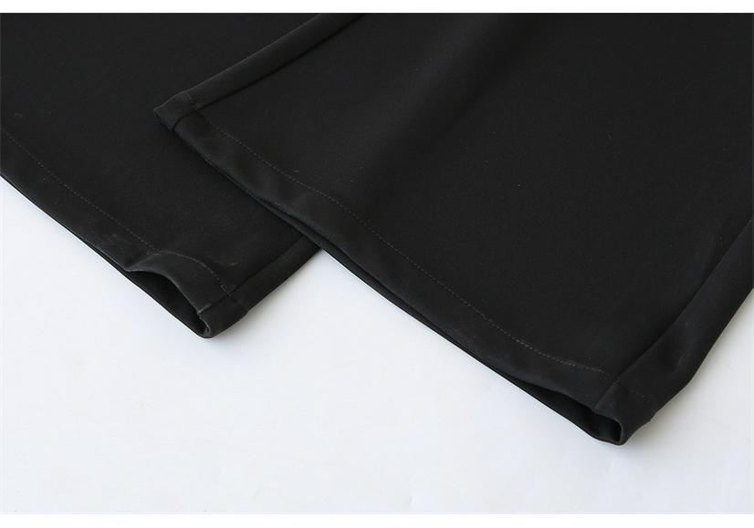 2026 Spring Plus Size High Waist Micro Flare Pants for Women - Slimming Casual Long Black Pants