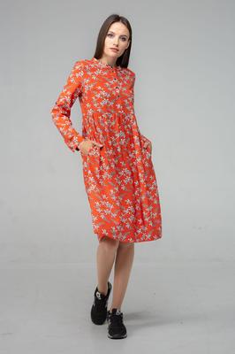 Bright Dress with Gathers Above the Waist Floral Print Different Colors