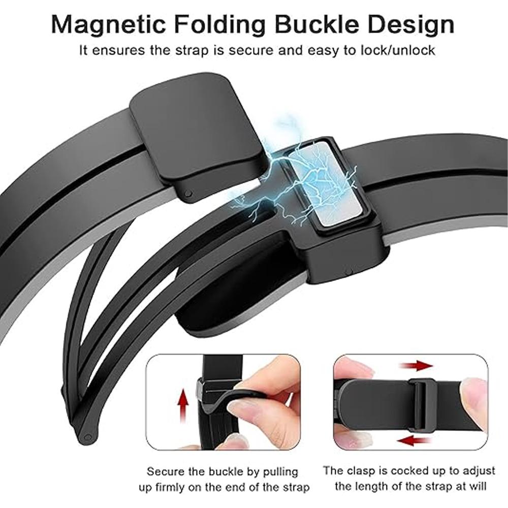 Band for Samsung Watch 7/4/5/6/5 Pro/classic/FE 44mm 40mm Magnetic Silicone Sport No Gaps Bracelet Correa Galaxy Watch 7 Strap