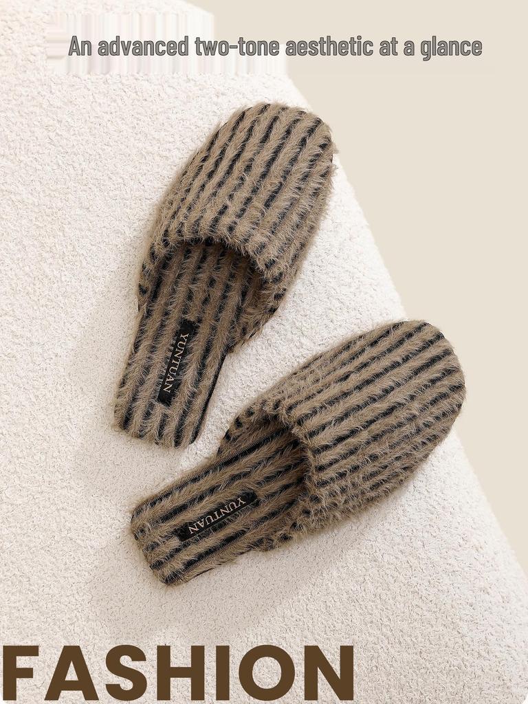 Cloud Group Flauschige Daunenpantoffeln aus Baumwolle mit Anti-Rutsch-Sohle für Damen & Herren - Herbst/Winter