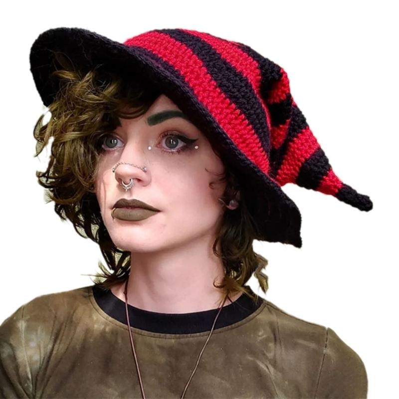 Skin-friendly Knit Witch Hats Handmade for Halloween Diy Hair Accessories Crafts Halloween Carnival Party Supplies