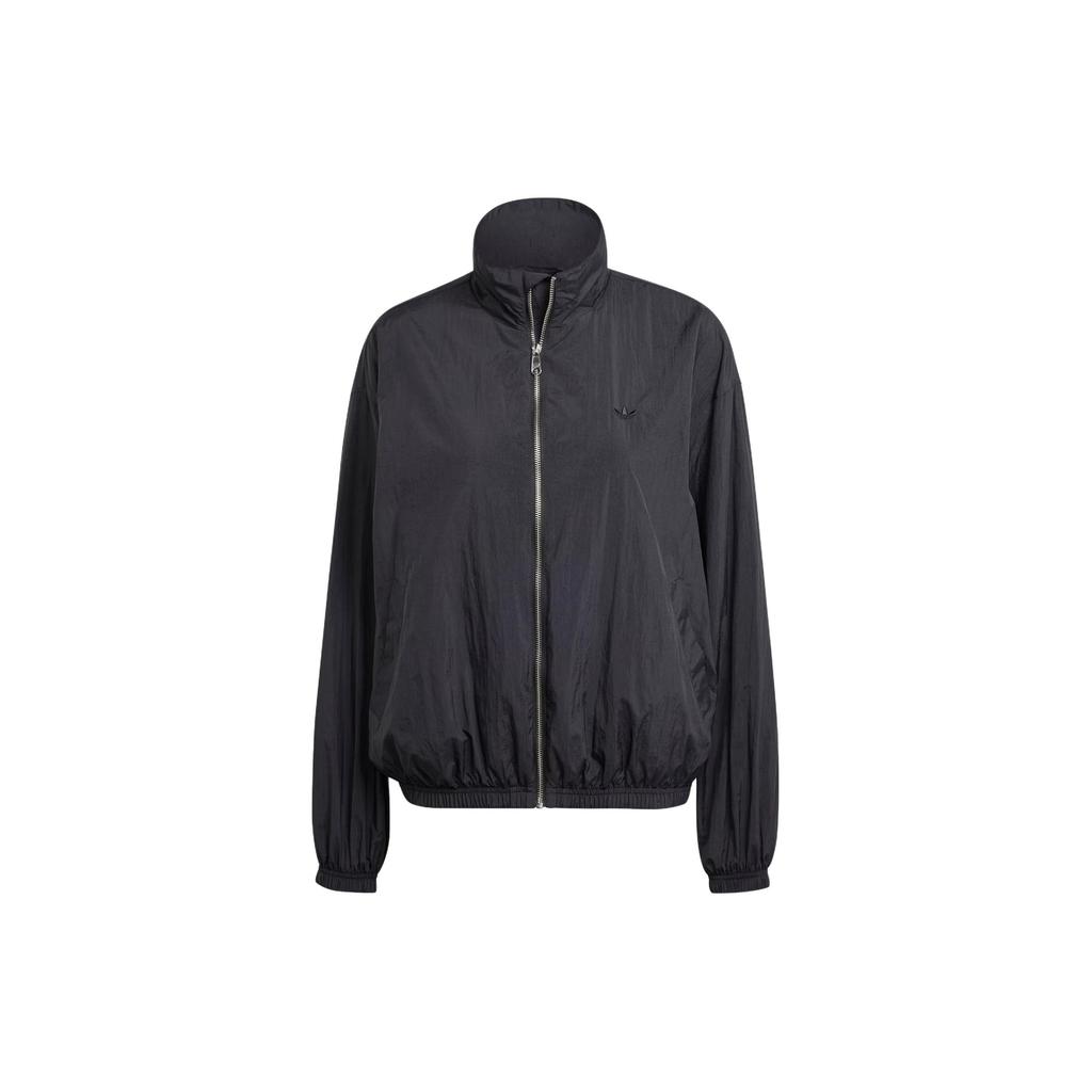 adidas Originals Premium Essentials Coupe-vent en nylon à col montant et manches longues zippé pour femme Vêtement d'extérieur Noir IT6726