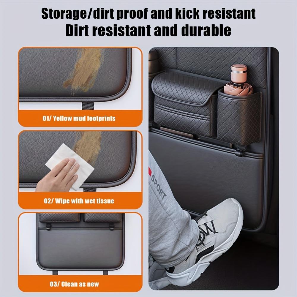 Multifunctional Car Seat Back Organizer, Faux Leather Hanging Bag, Anti-Kick Car Seat Back Pocket, Suitable for Car Accessories and GroceriesC