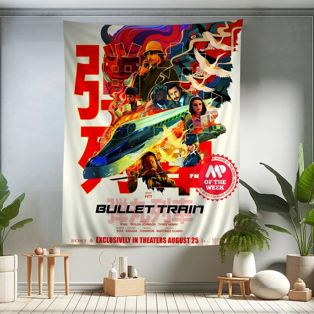 High Quality Bullet Train Movie Cartoon Tapestry Art Science Fiction Room Home Decor Art Home Decor