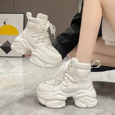 Fashion Platform Sneakers Women 2025 Breathable Mesh Shoes Women Wedges Heels Casual Shoes Thick Sole Autumn Winter Sports Sneakers