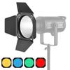 Barn Door & Honeycomb Grid &4 Color Gel Filters for 7Inch Standard Reflectors Studio Hing Accessories Kit