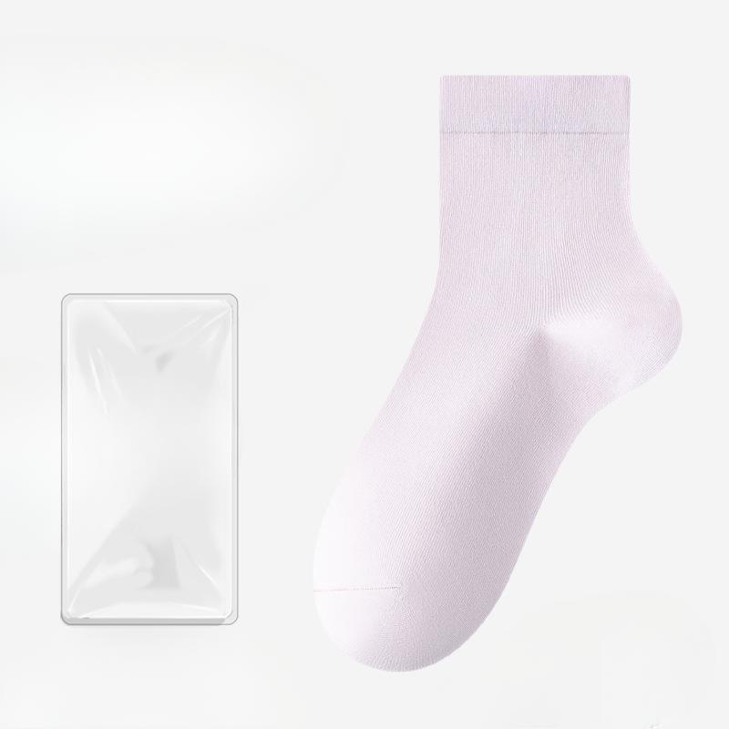 Female Summer Thin Cotton Deodorant Sweat Absorbing Pure Color Non Slip Heel Socks