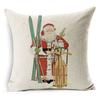 Christmas Decoration Cushion Cover Cartoon Elk Santa Cushion Cover Christmas Pillow Case Linen Decoration Pillow Home Decoration