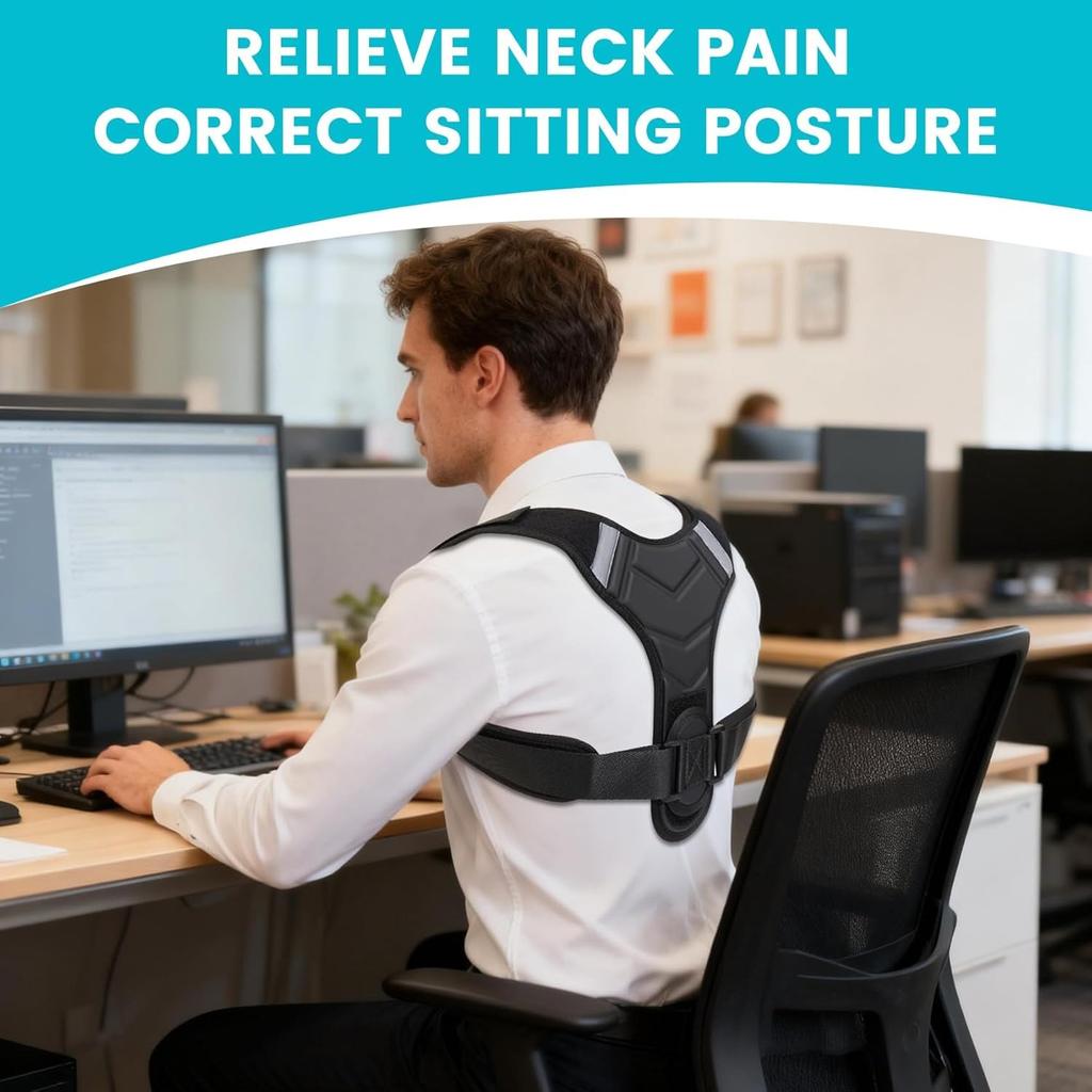 1pcs Posture Corrector for Men & Women, Adjustable Back Brace & Straightener for Office, Home & Daily Use, Relieve Back Pain