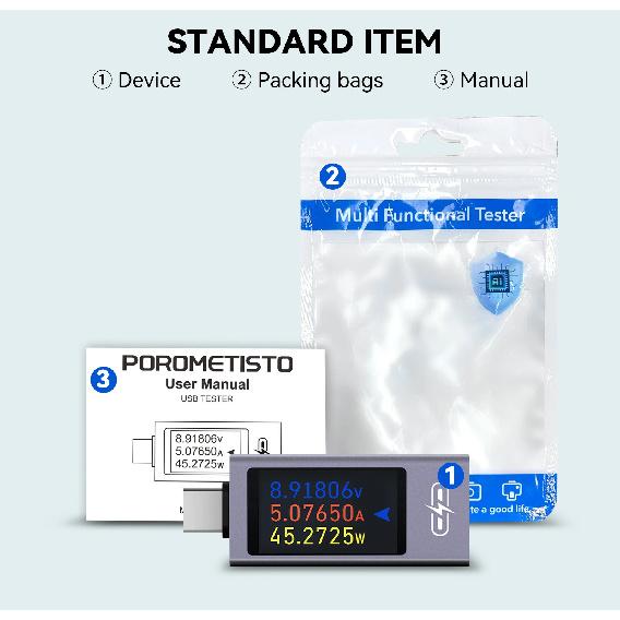 UT02C/UT03C Type-C Tester DC4-30V 0-12A Multi-function Digital Display DC Voltage Ammeter Power Meter Cell Phone Charging Tester