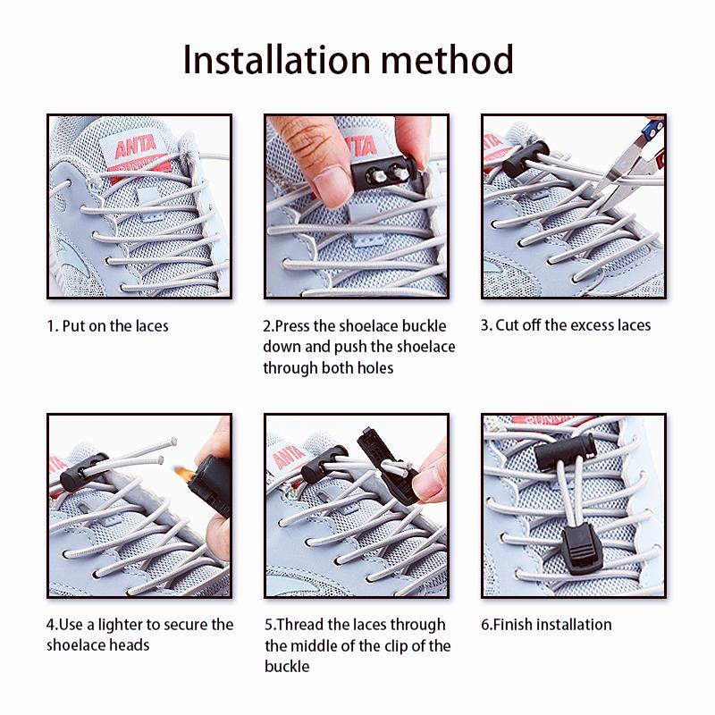 Solid Elastic Shoe Laces Sneakers Tennis Lock Shoelaces Without Ties Adult Kids Round Shoelace Rubber Bands for Shoes Accesories