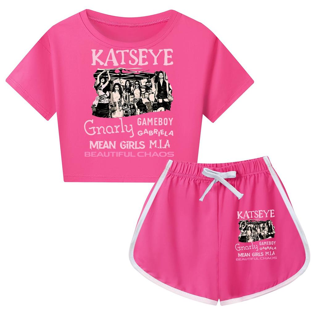 Kids Short Sleeve Printed Outfit Set for Casual Daily Wear