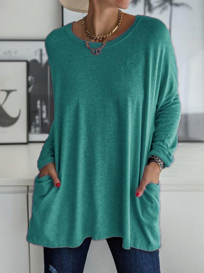 Tshirt For Women Long Sleeve Cotton Polyester Casual Streetwear For Autumn And Spring