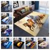 Farm Animal Horse Carpet Running Horse Print Area Rugs Non Slip Sofa Floor Mat Door Mat for Kids Boys Playroom Living Room Decor