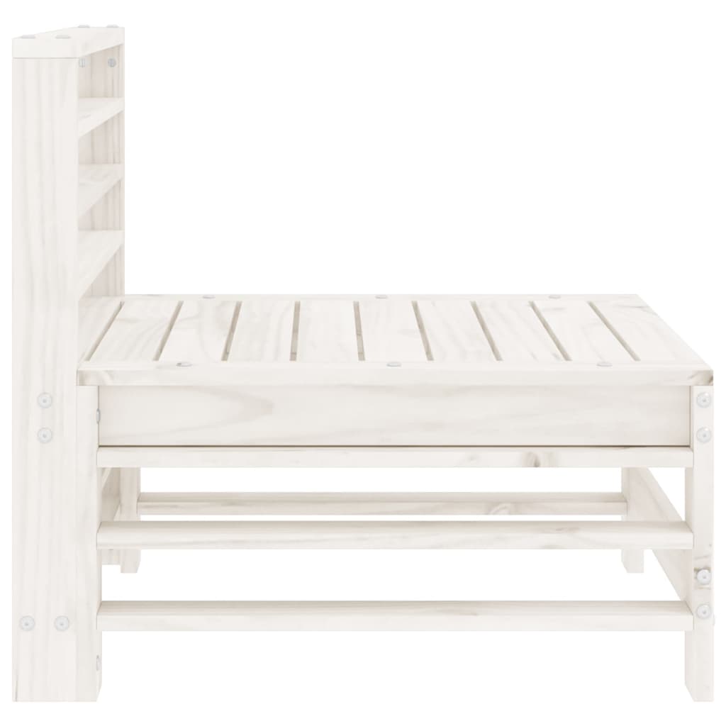 Garden Center Sofa White Solid Pine Wood