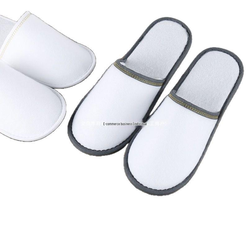 Customizable Gold-Edge Disposable Slippers for Hotels & Travel