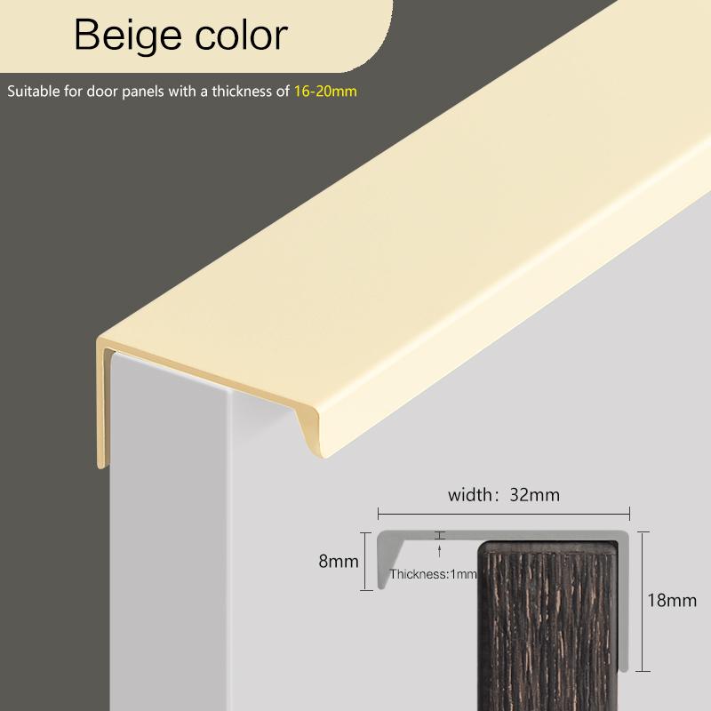 Invisible Kitchen Door Handles EdgePull Handle Closet Door Drawer Colorful Pulls For Furniture Morandi Green Blue Orange