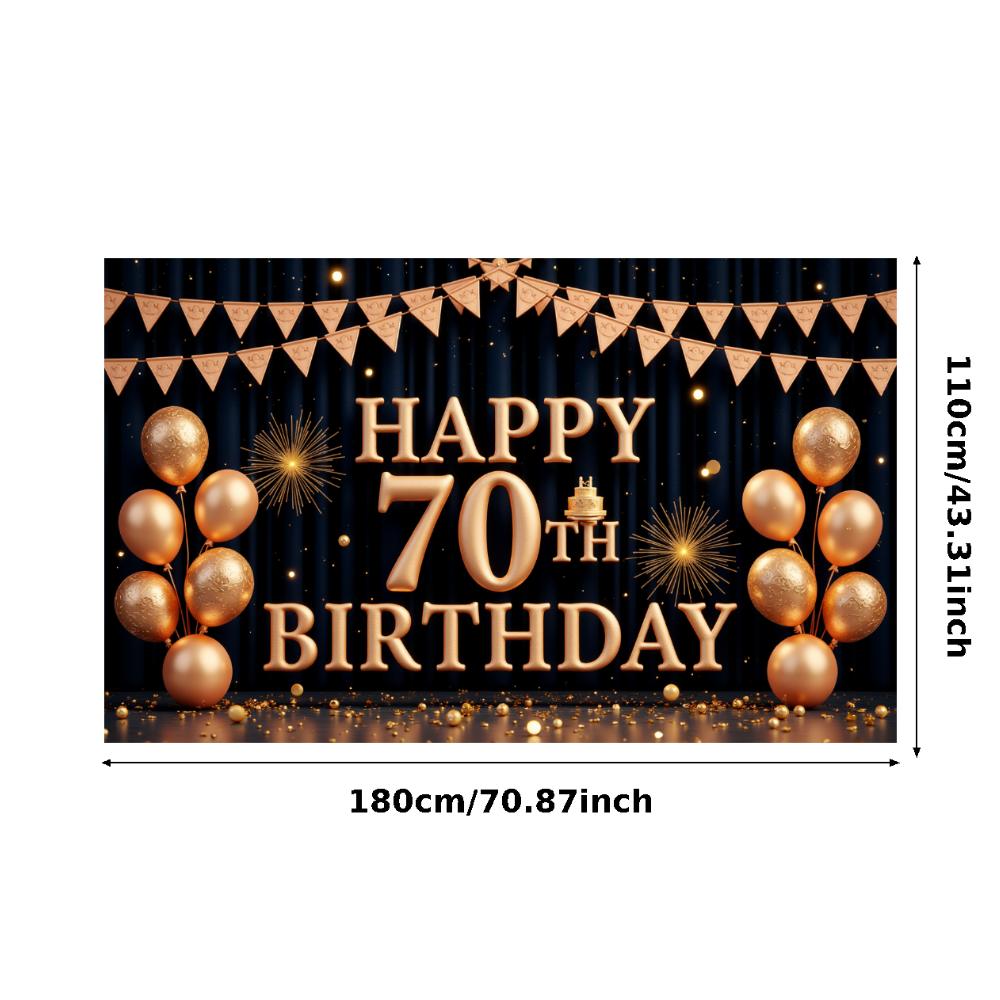 Party Backdrop Cake Decoration Birthday Decor 70th Birthday Banner Colorful Bunting Milestone Celebration Banner For Party