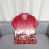 Large Size Mom's Clothing Silk Shirt Summer Short Sleeve Middle-Aged and Elderly Mulberry Silk Women's Clothing Summer Clothing Shirt Plus Size Tops