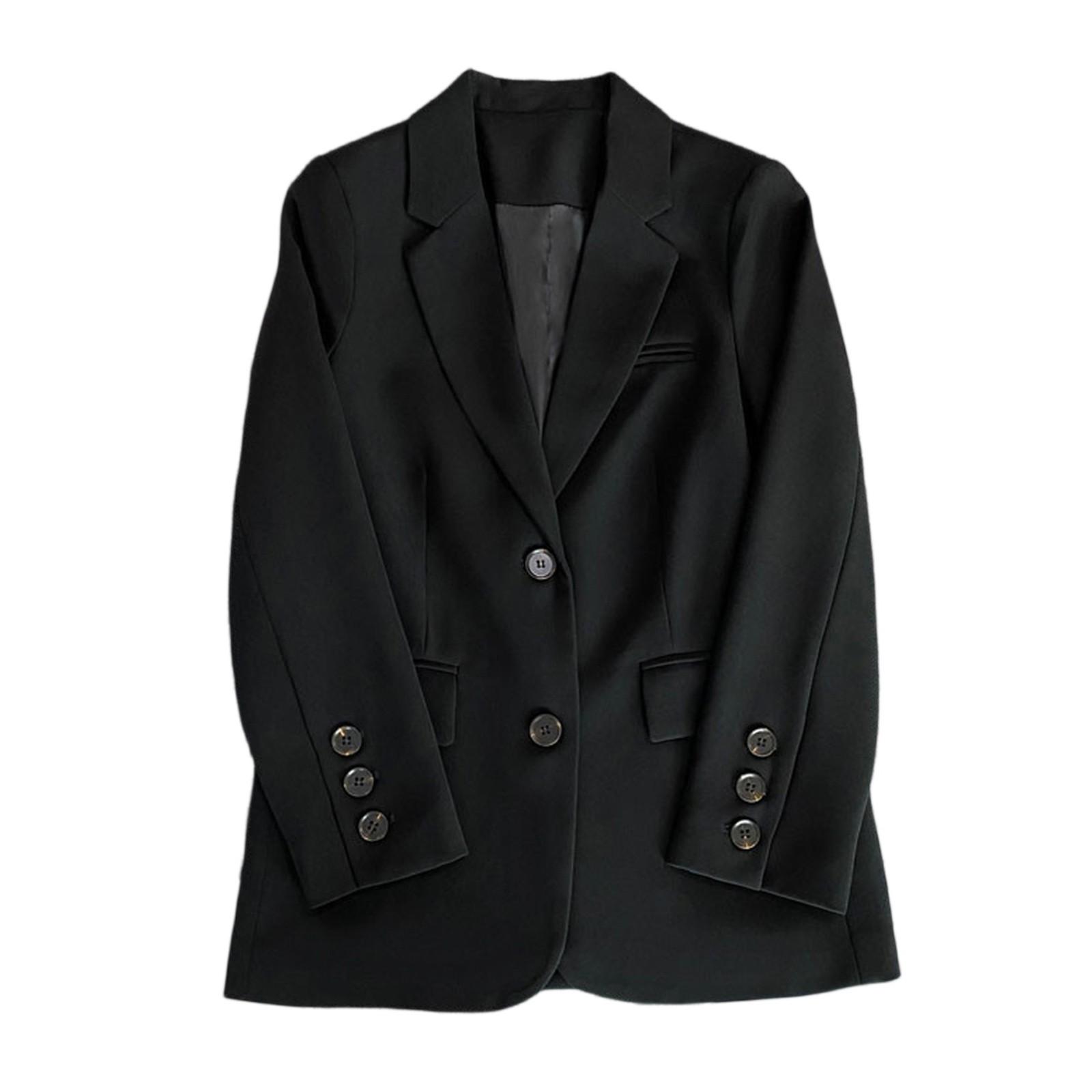 

Женские модные жакеты с длинным рукавом на одной пуговице, элегантные женские блейзеры в деловом повседневном стиле XXL чёрный