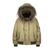 Mens Streetwear Thick Puffer Jacket With Faux Fur Hood Winter Warm Loose Fit Coat Teens