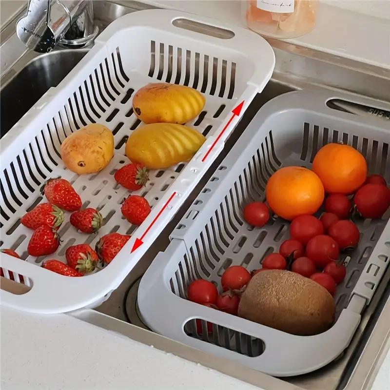 Over the Sink Plastic Colander with Ergonomic Handles for Draining and Washing Vegetables and Fruits
