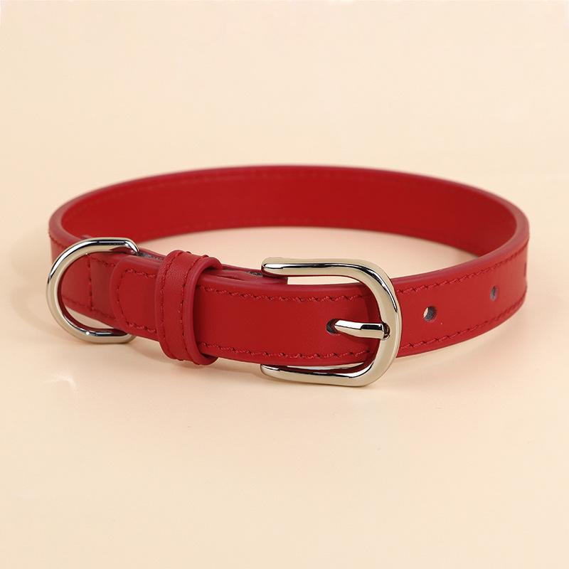 

Leather Pet Collar for Small to Large Cats & Dogs - All-Season Decorative Neckwear Top: First Layer Leather, Bottom: Imported Fabric