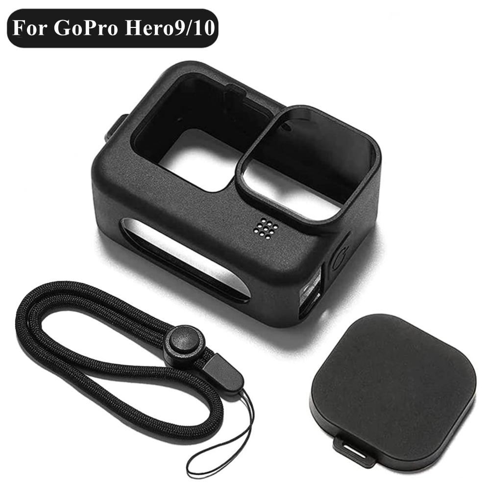 

Для Gopro Hero 11 10 9 силиконовый защитный комплект стеклянная закаленная пленка для экрана Go Pro Hero 9 10 11 аксессуары для экшн-камер