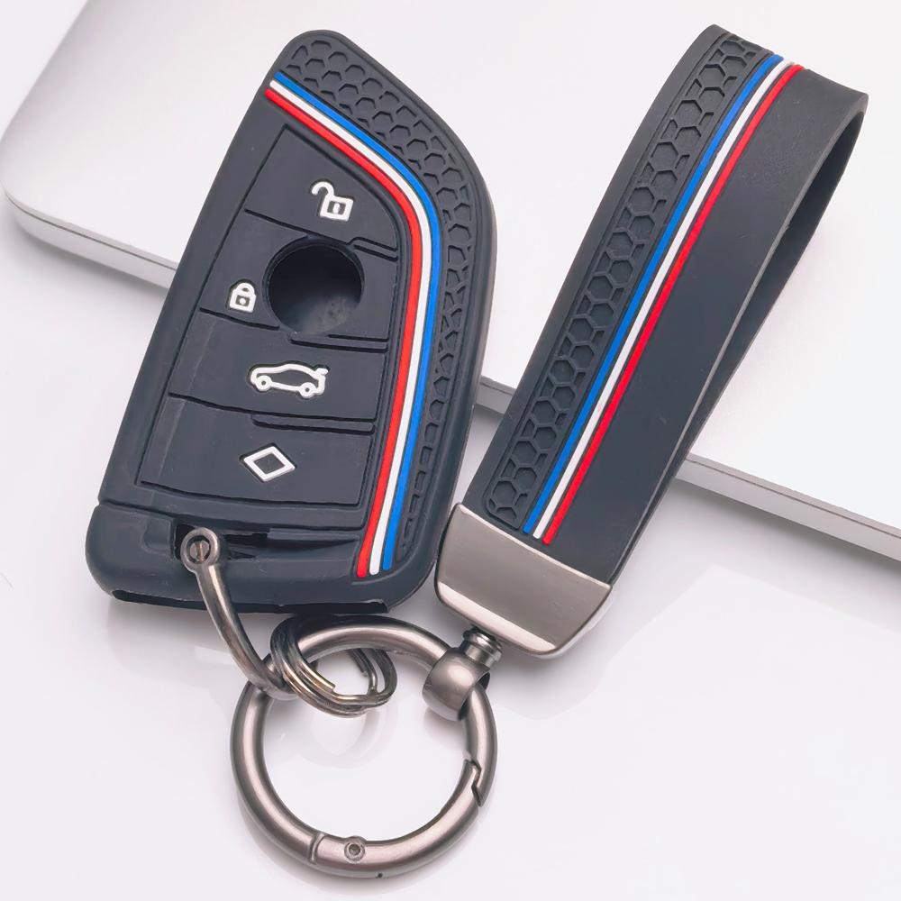 Key Cover for BMW X1 X2 X3 X4 X5 X6 X7 M2 with Keychain Anti-Scratch Surface Shockproof Structure Soft Grip Texture Easy Install Design