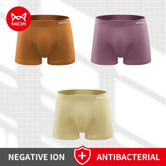 MiiOW 3st Herrunderkläder Ice Silk Space Capsule Boxershorts Tunna och stora antibakteriella kalsonger L-4XL