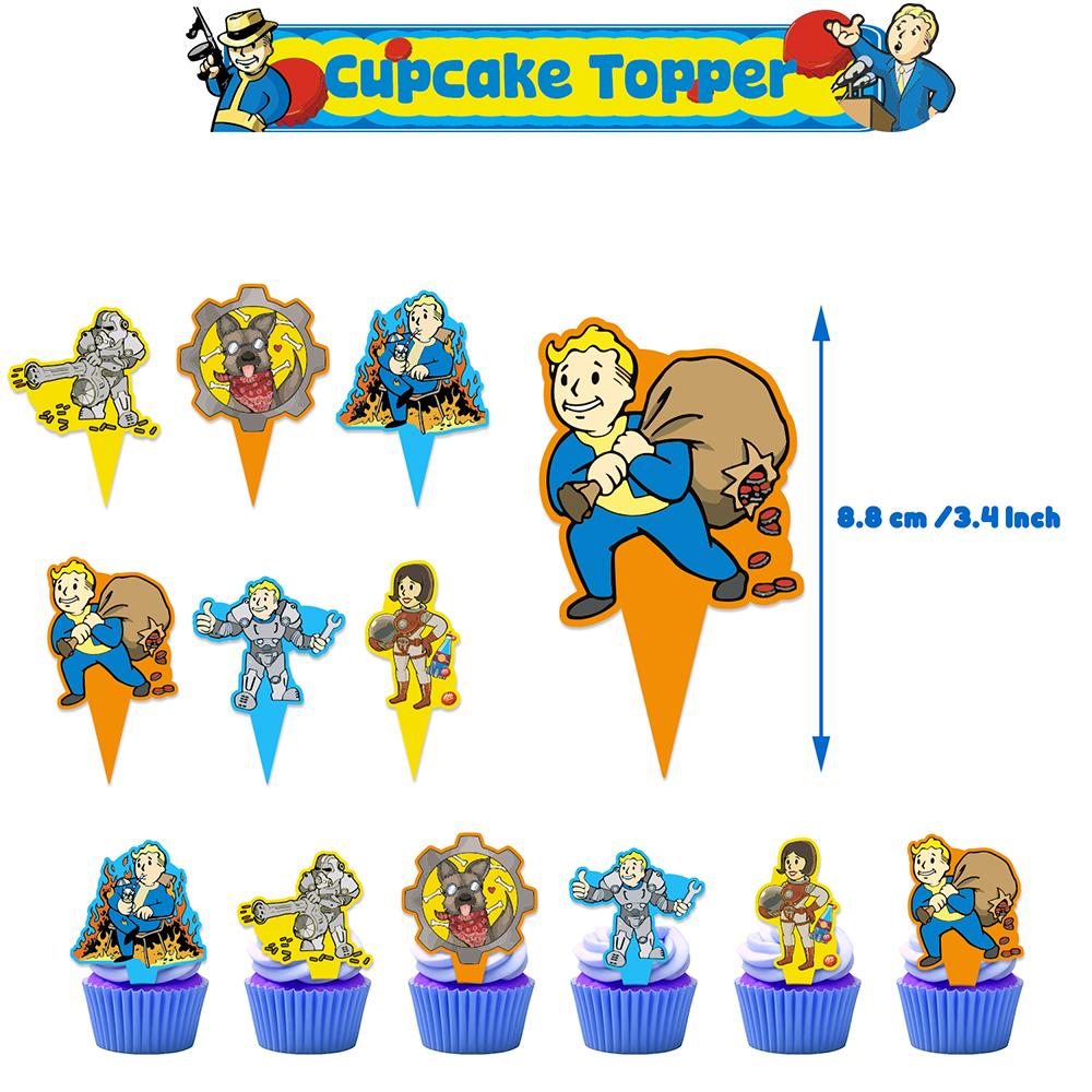 30PCS Fallout Birthday Party Supplies Include a Banner, Balloons, Cake Toppers