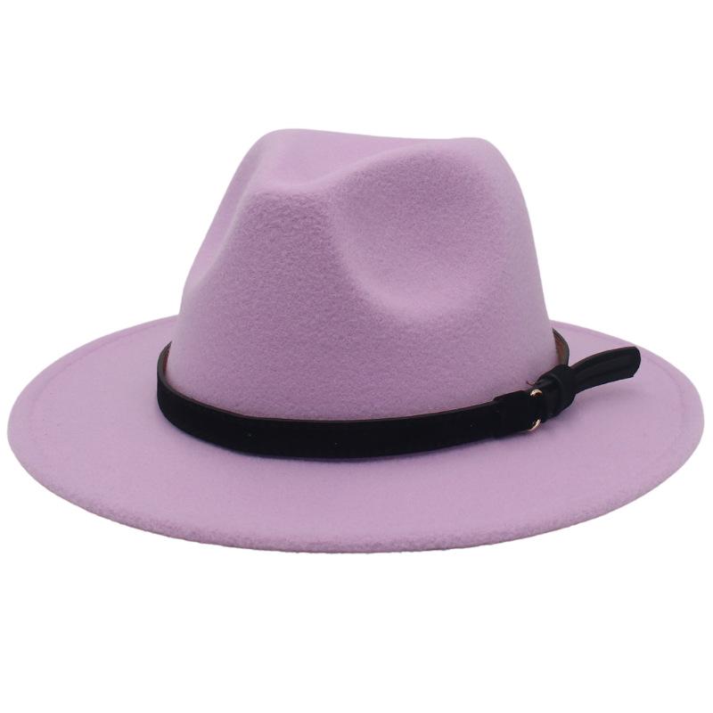 

Белая и черная панама джазовая шляпа с широкими полями из имитации шерсти - женская осенне-зимняя шляпа в британском стиле M (56-58cm)