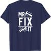 "Mr Fix It" Tool Theme Print T-Shirt Breathable Cool, Comfortable Wear,Daily Casua