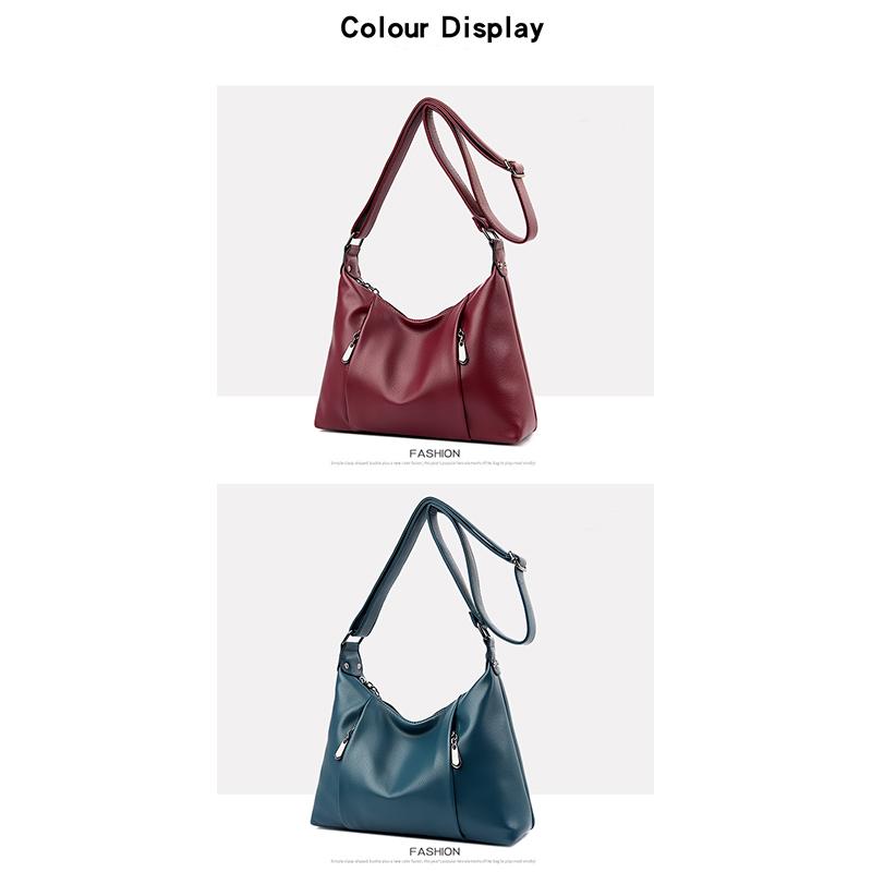 Damen-Schultertasche aus weichem Leder, Messenger-Tasche, inklusive Geldbörse und Kartenpaket