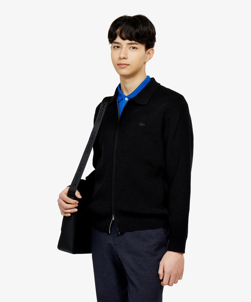 Lacoste Men'S Rib Collar Zip-Up Cardigan Ah403E-56G 031