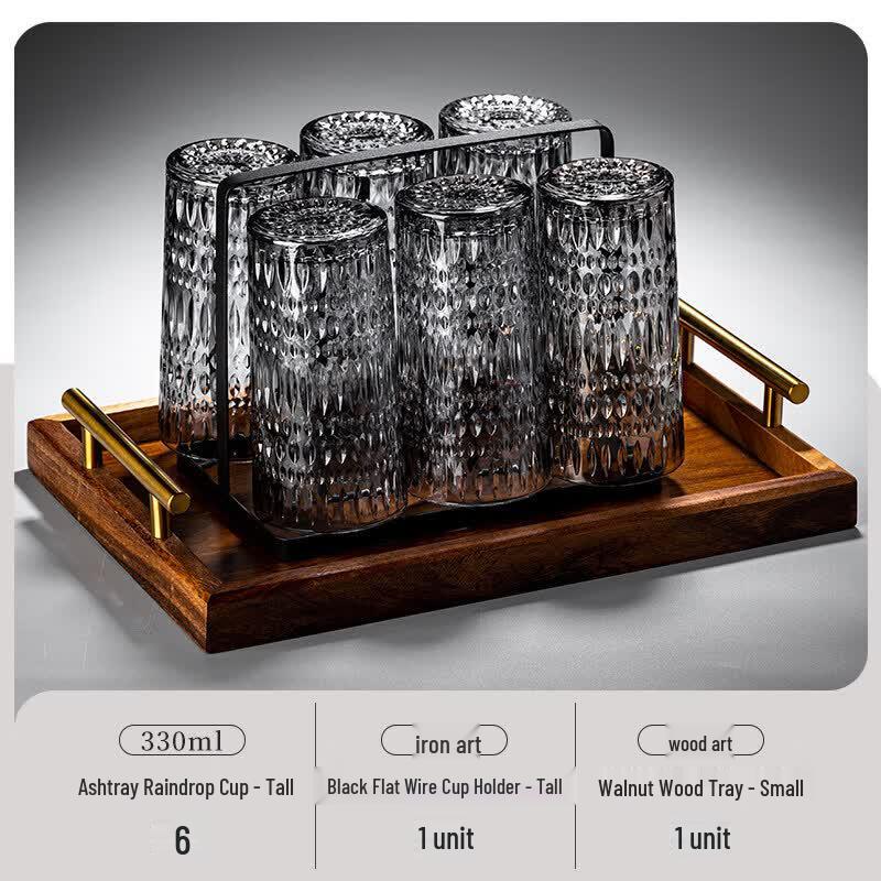 Qiwei Embossed Glass Drinkware Set