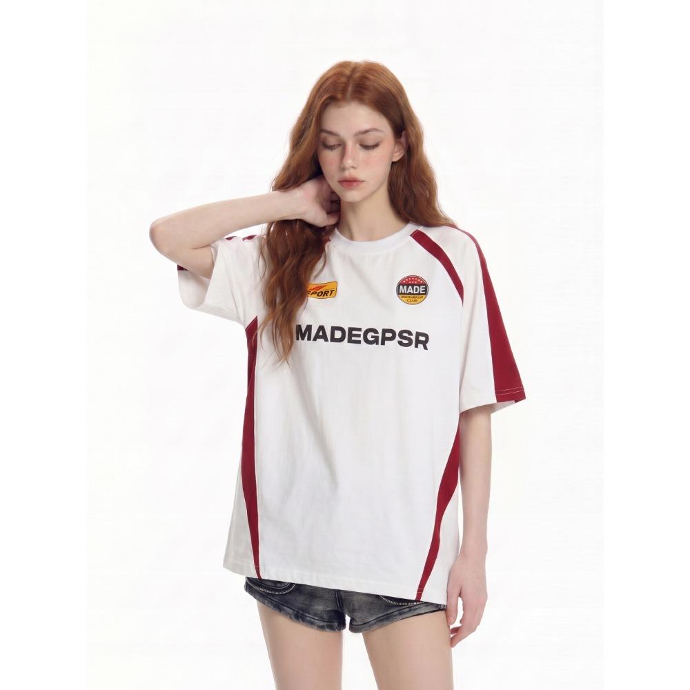 American-style short-sleeve sportswear, vintage streetwear couple T-shirts