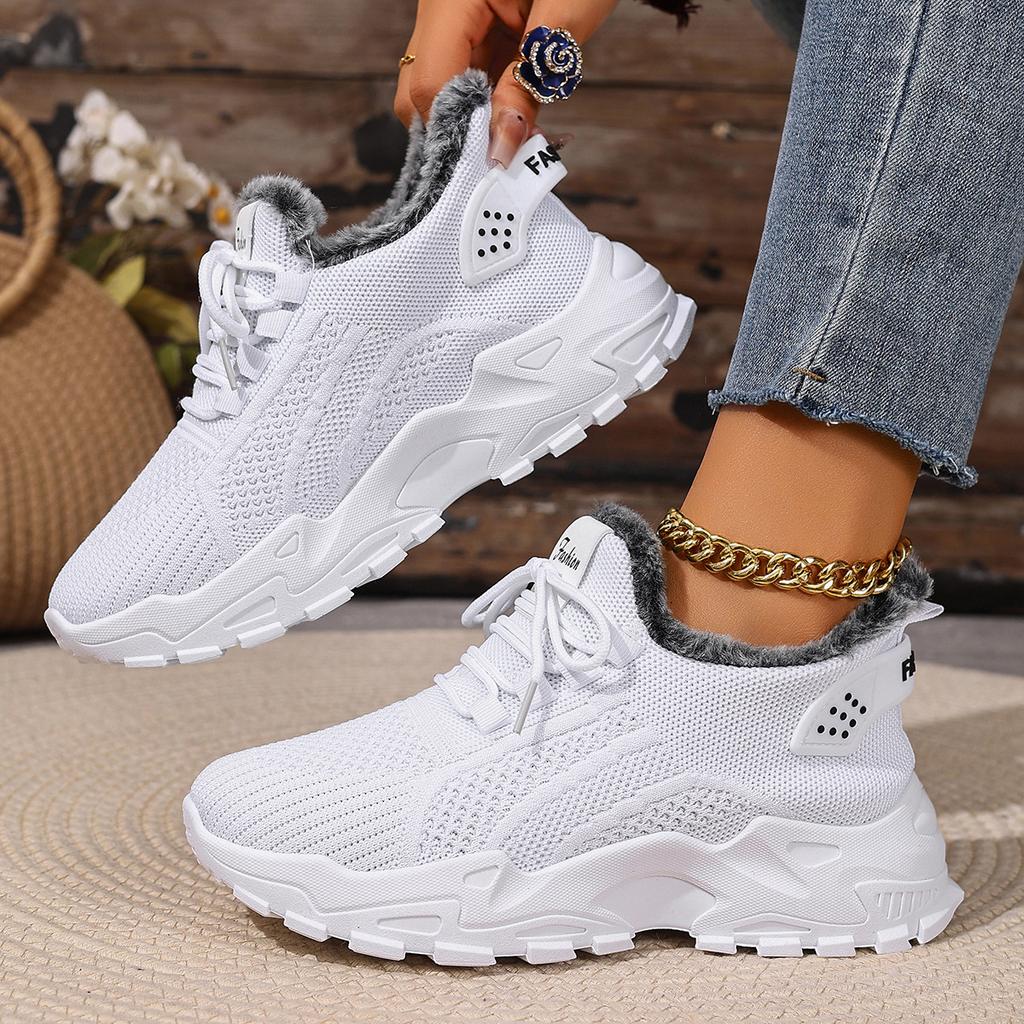 New Plus Velvet Thicken Women's Sports Shoes Fashion Casual Warm Shoes Anti-slip and Shock-absorbing Winter Running Shoes