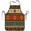 1pc Geometric Tribal Pattern Print Apron, Durable And Easy To Clean, Adjustable Waistband, Polyester Material, for Kitchen Cooking, Gardening, Orchard