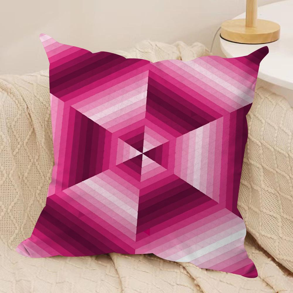 pink diamond pattern Cushion Cover Soft Plush Fabric DoubleSided Printed Cushion Covers for All Seasons Modern HomeDecor Gift