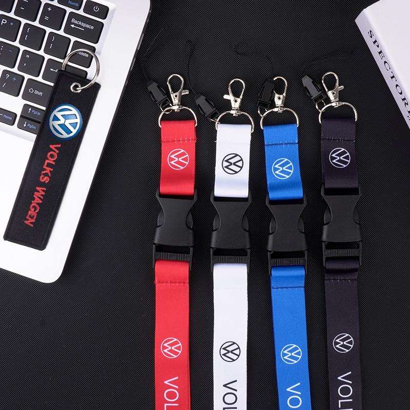 Car Lanyard Pass Work ID Mobile Neck Strap Keychain For VW Volkswagen Passat B5 B6 B7 B8 Polo Tiguan Golf Santana Touran GTI MK2 QQ8