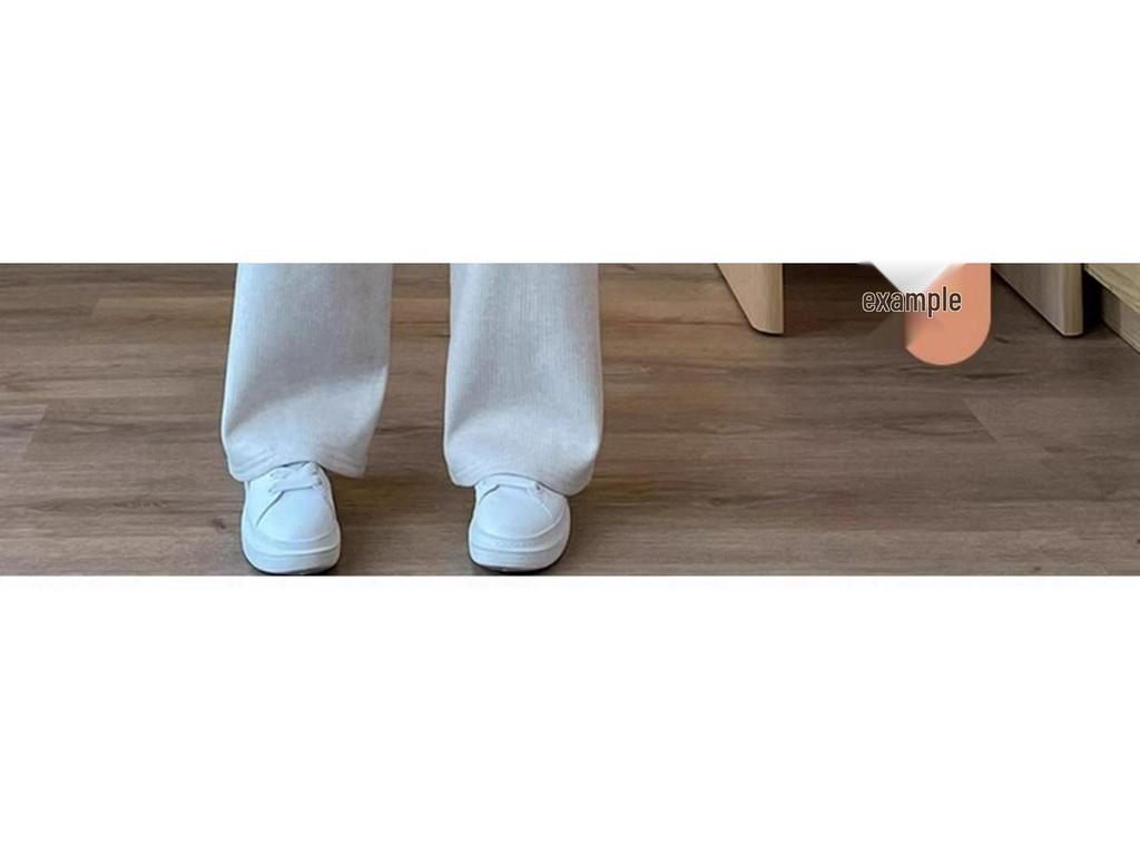 Extra Thick Oatmeal Cashmere Wide Leg Pants for Petite Women - Autumn Winter Style