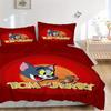 3pcs Tom & Jerry Design Printed Quilt Set - Soft and Comfortable Quilt Cover for Bedroom, Guest Room and Dormitory Decorative Bedding Set 1 Duvet Cove