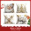 Christmas Illustration Pillowcase Bedroom Sofa Cushion Cover 100% Polyester Living Room Cushion Pillowcase Home Decor