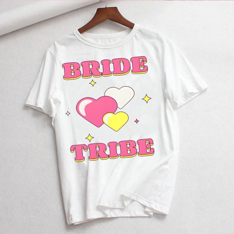Bride Letter Wedding Bride To Be Bridal Hen Bachelorette Party Wedding Decoration Bridesmaid Women T Shirt Harajuku Korean