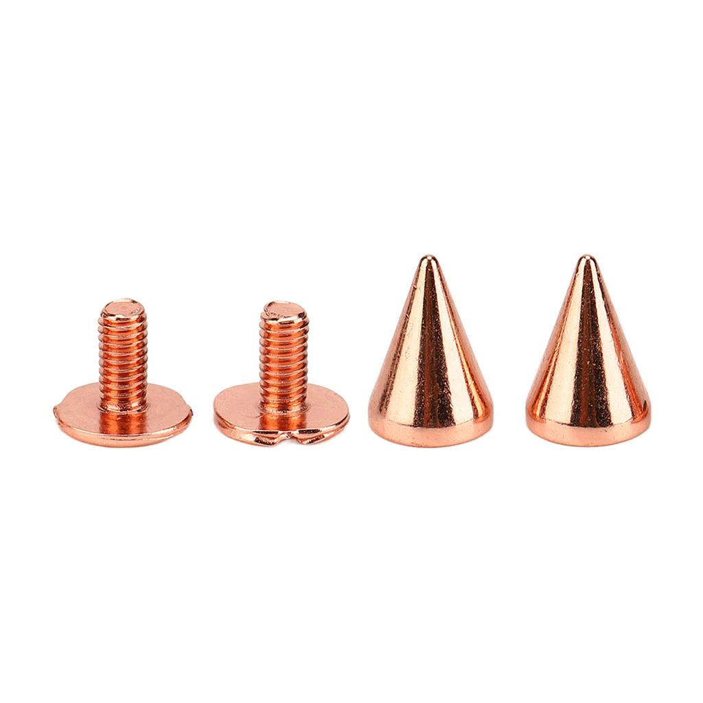 100 Sätze Stachelkegel Stachelnieten Hohe Härte Metallbeschichtung Roségold Schraubverschluss Nieten Stacheln Set