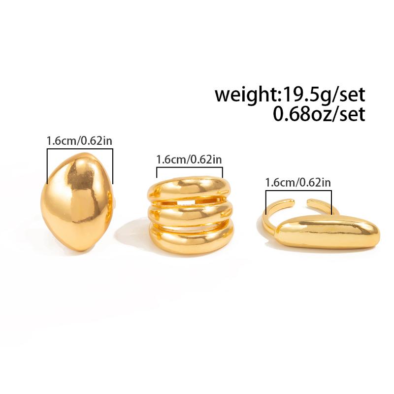 3/4Pcs Dating Rings Open Rings Adjustable Finger Rings Geometric Open Rings Finger Jewelry Suitable For Party Daily
