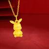 Vietnamese Gold Money Rabbit Zodiac Pendant Necklace – Cute Rabbit Clavicle Chain for Women